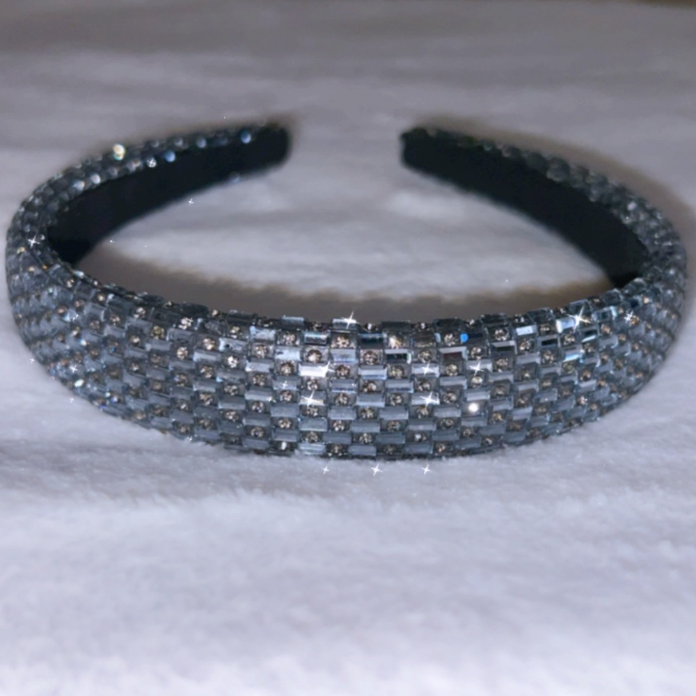 🩶Gray Sparkling Rhinestone Gem Headband